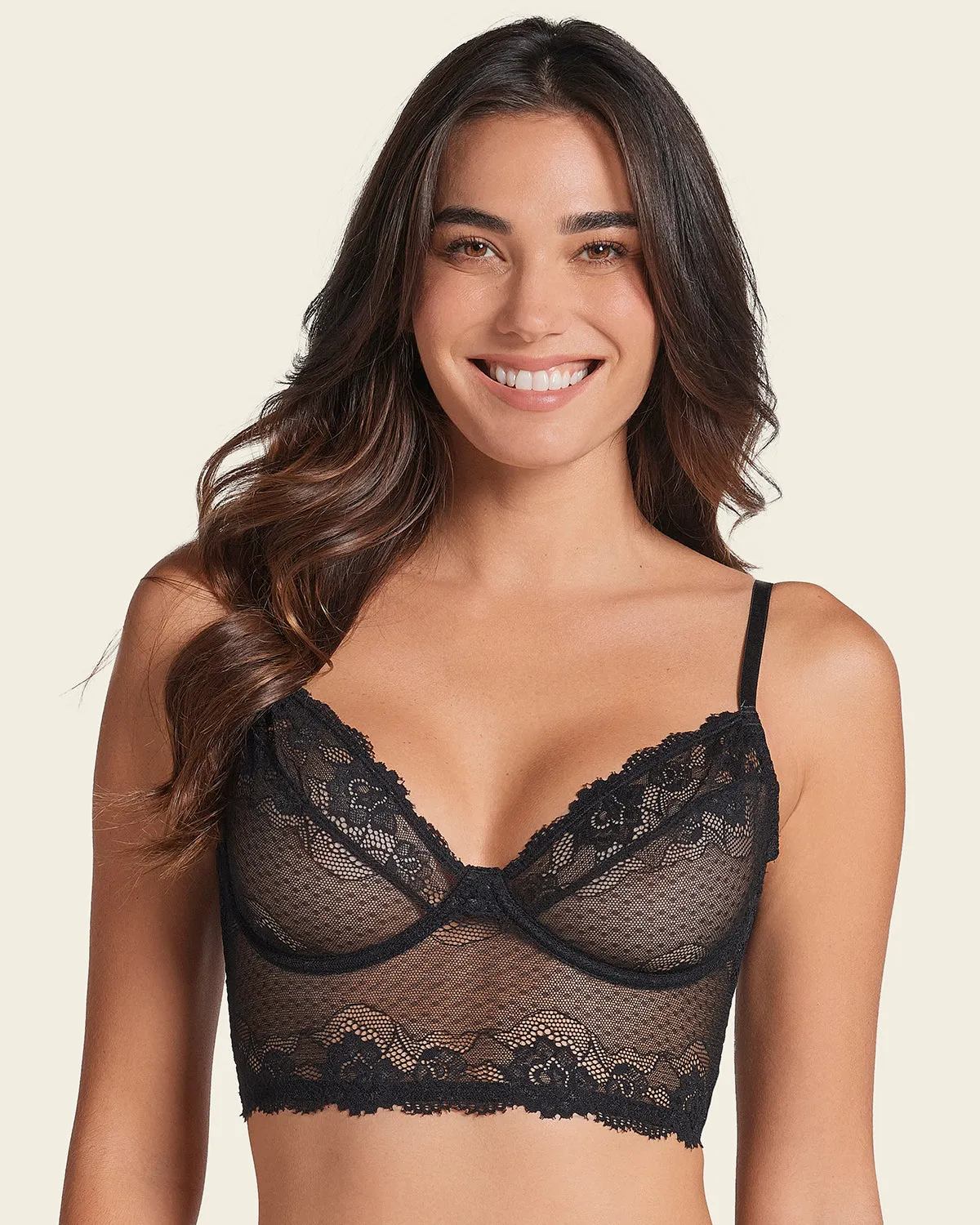 All Sheer Lace Bustier Bra