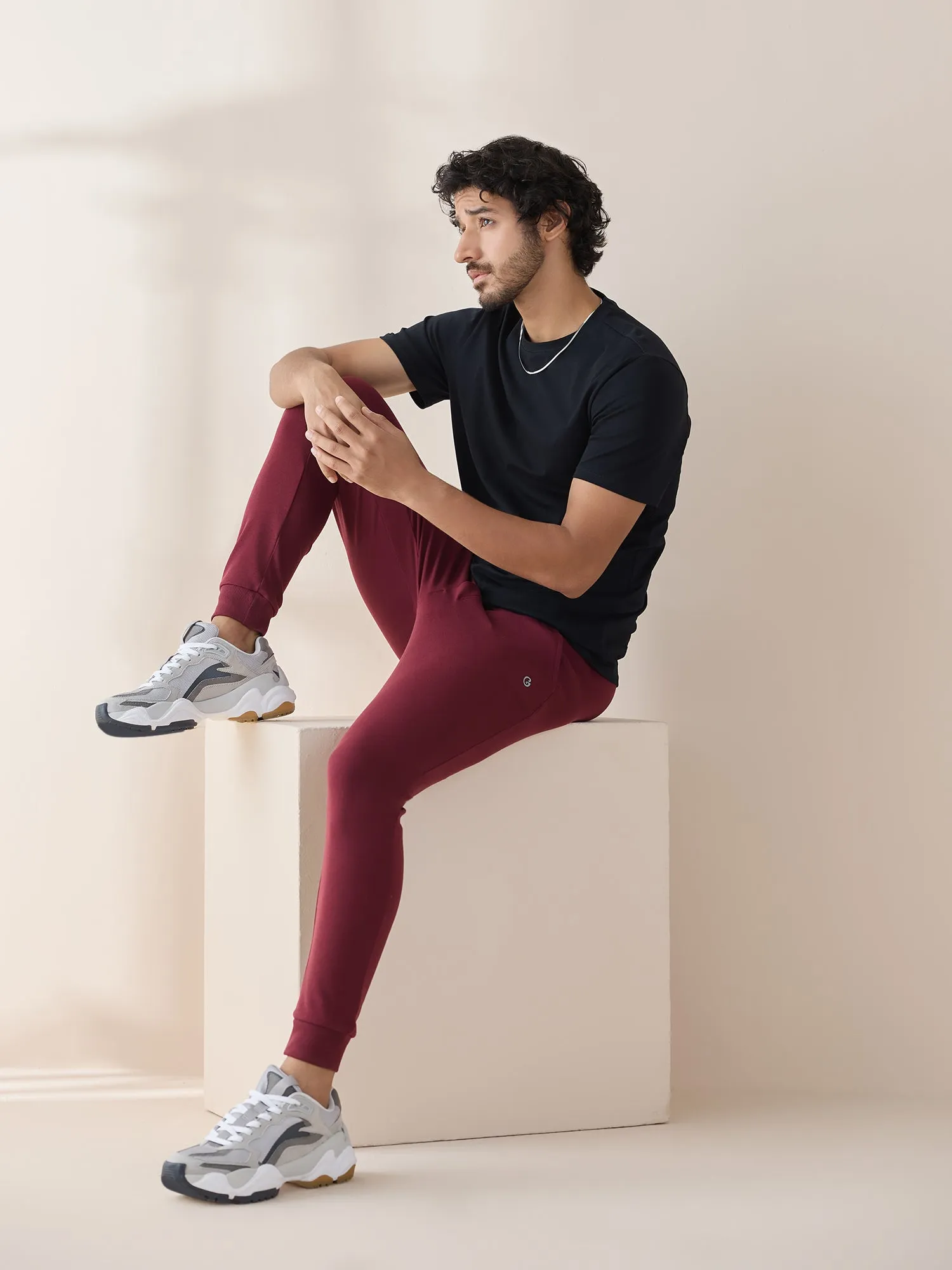 Anti Stain & Anti Odor Joggers with SAC Tech & Smart Pocket - Burgundy