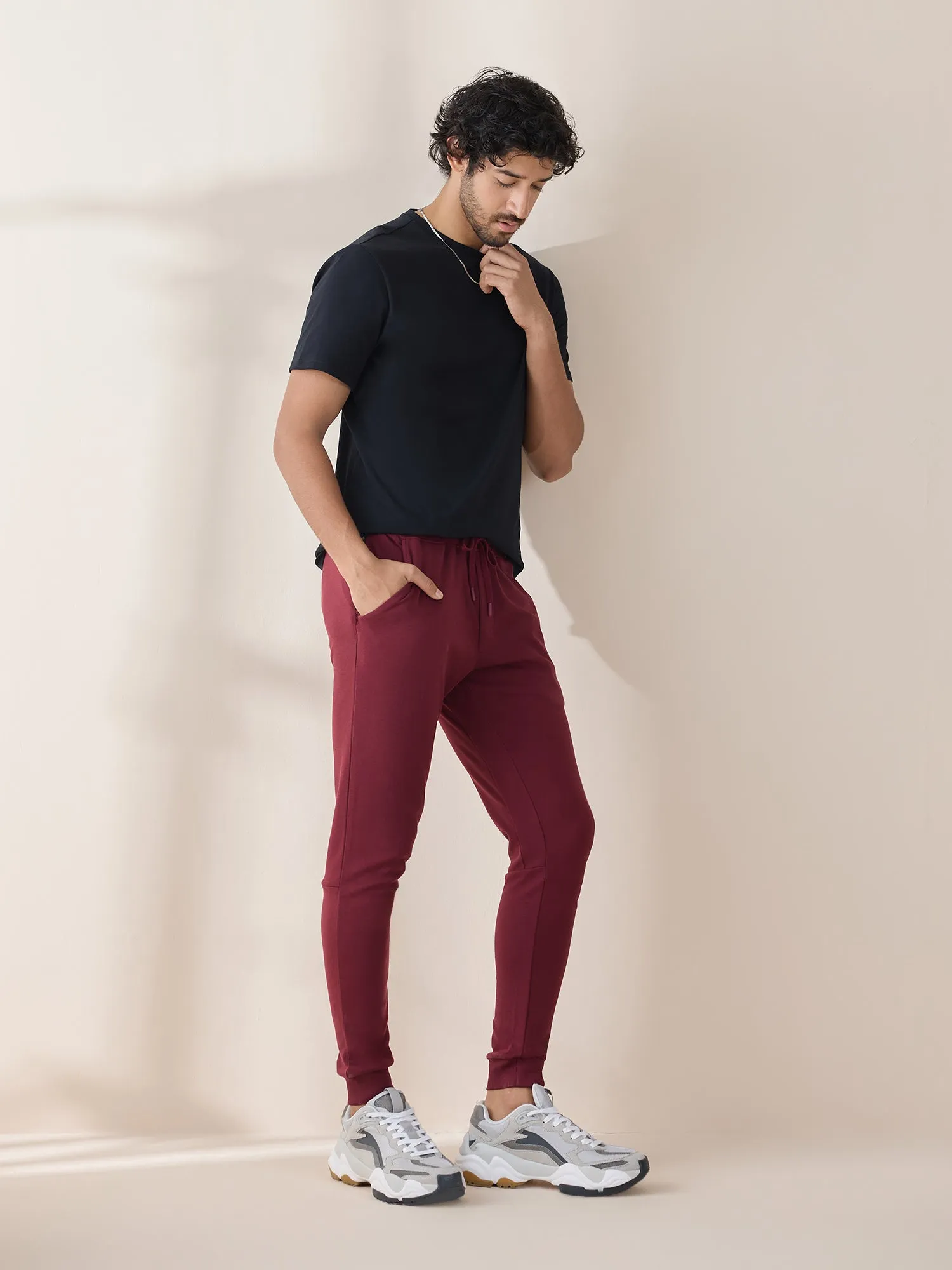 Anti Stain & Anti Odor Joggers with SAC Tech & Smart Pocket - Burgundy