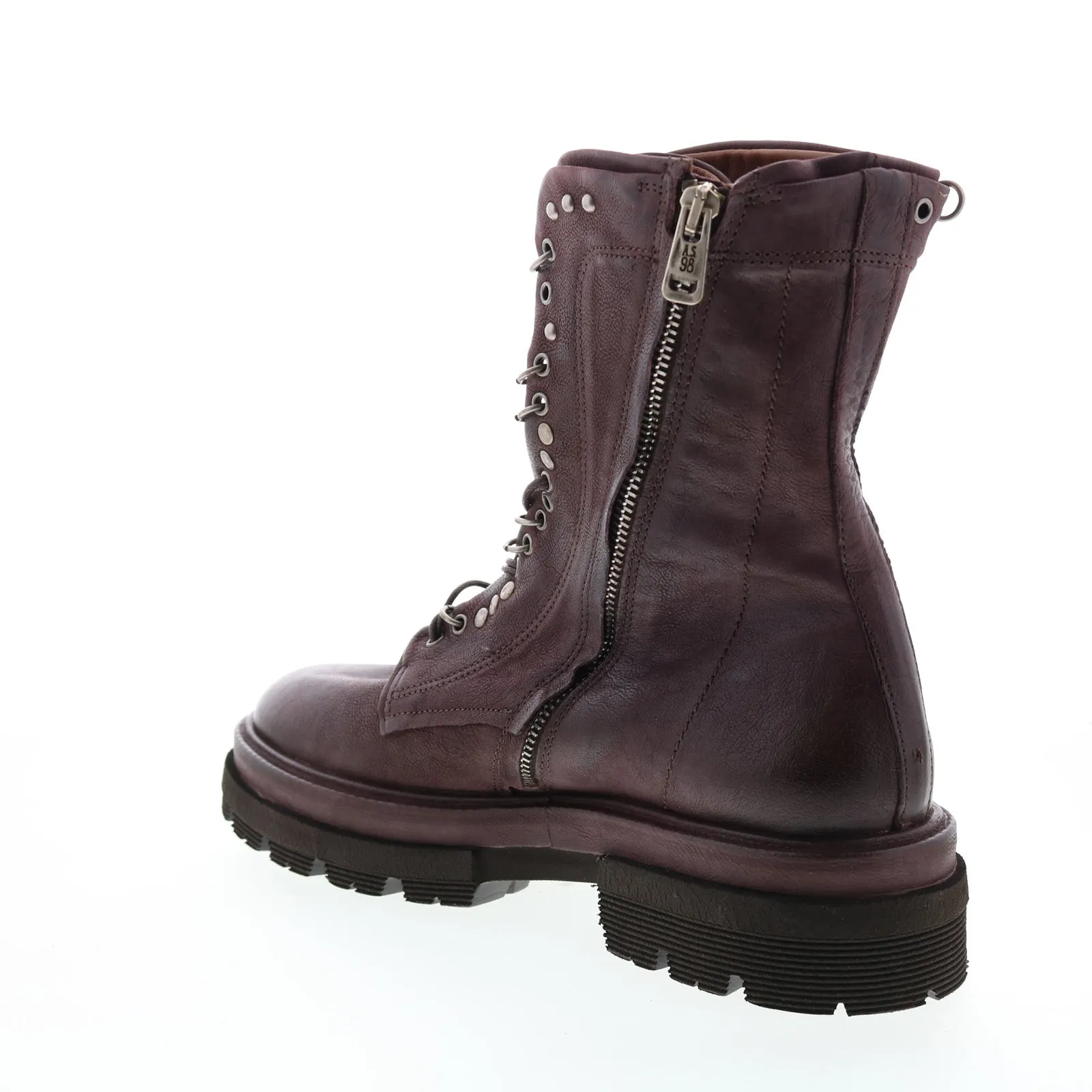 A.S.98 Hubie A59210-201 Womens Burgundy Leather Lace Up Casual Dress Boots