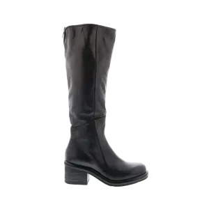 A.S.98 Lynton A95305-201 Womens Black Leather Zipper Knee High Boots