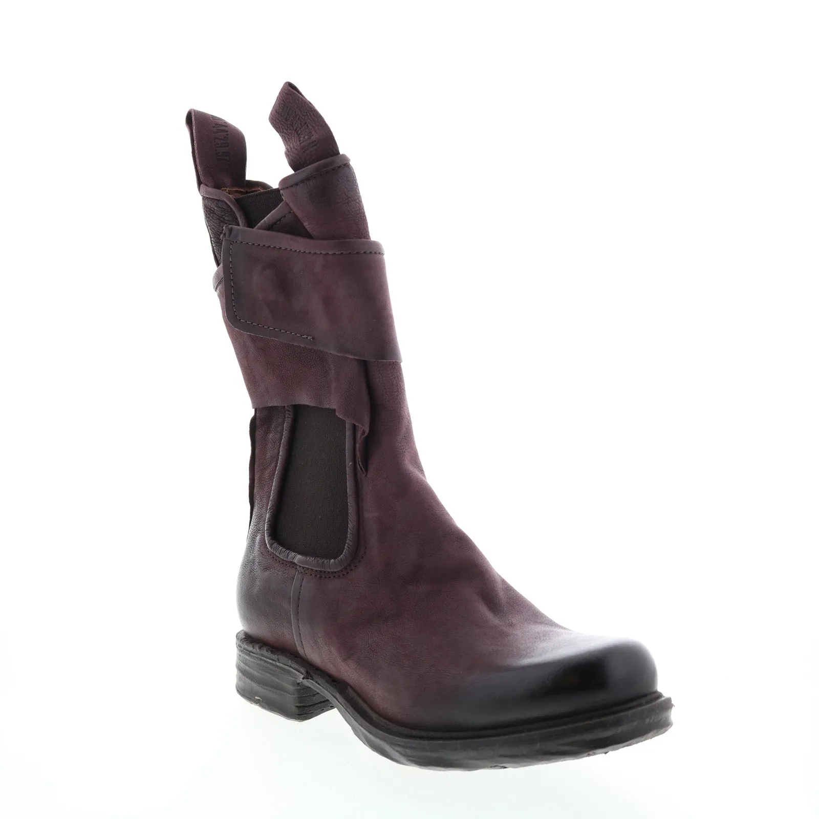 A.S.98 Sikes A50216-102 Womens Burgundy Leather Slip On Chelsea Boots