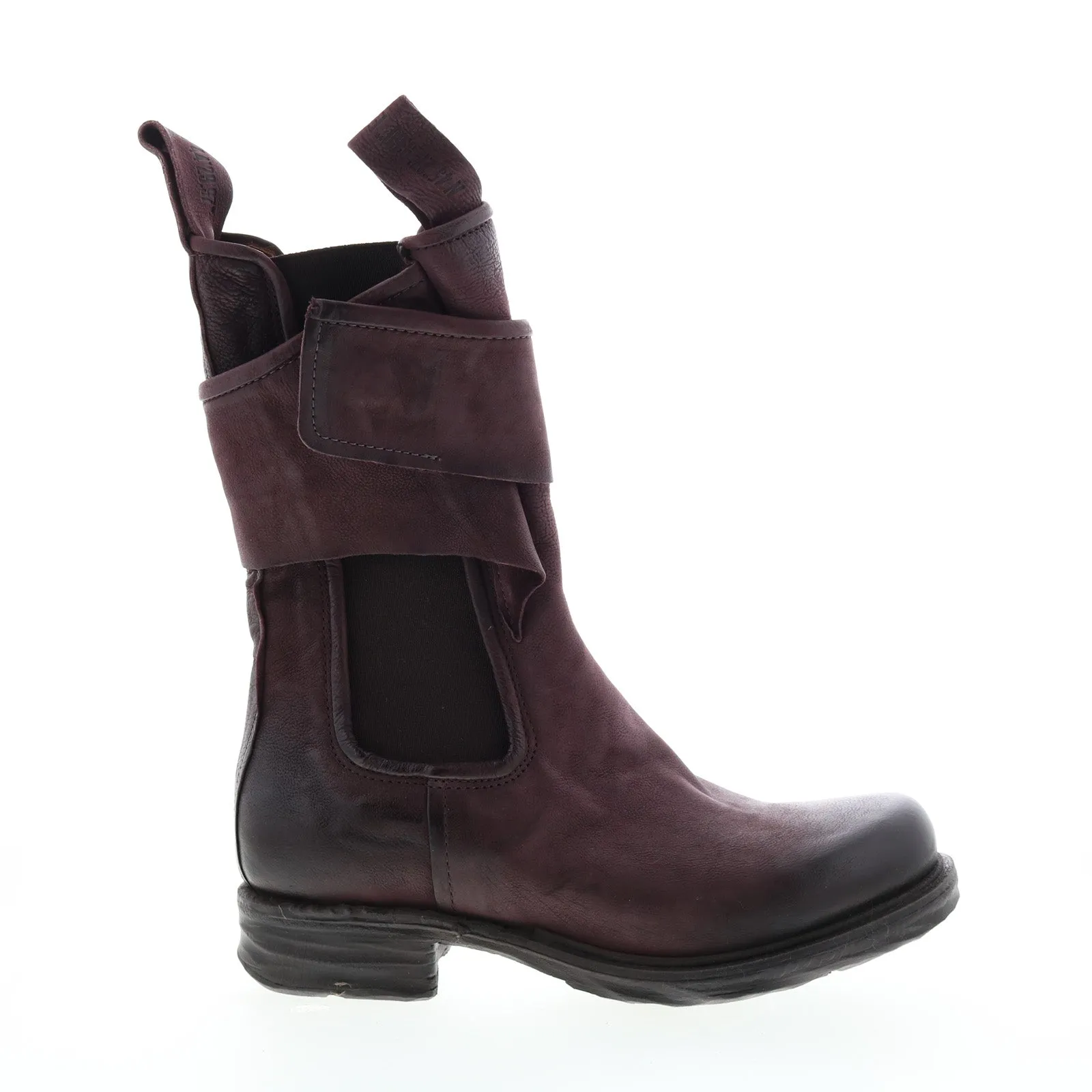 A.S.98 Sikes A50216-102 Womens Burgundy Leather Slip On Chelsea Boots