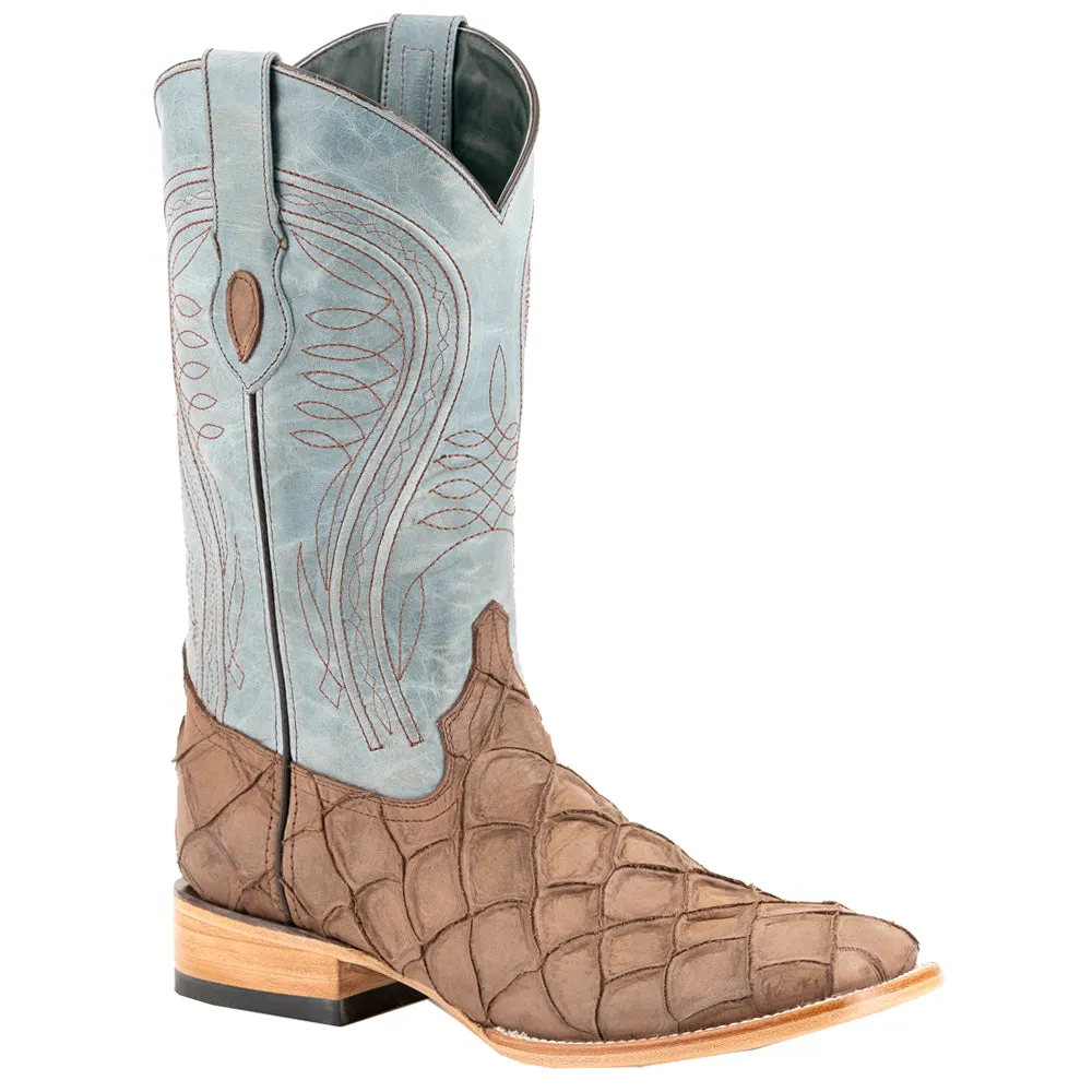 Bronco Pirarucu Square Toe Cowboy Boots