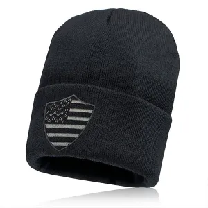 Classic Beanie| Blackout American Shield!