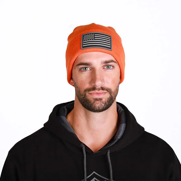 Classic Beanie | Orange Blackout American Flag