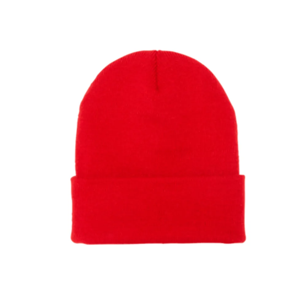 Classic Cuffed Knit Beanie - Red