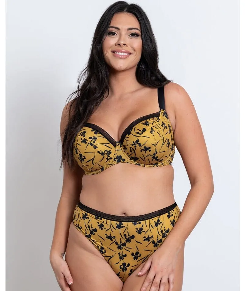 Curvy Kate Artisan Balcony Bra - Ochre/Black Yellow