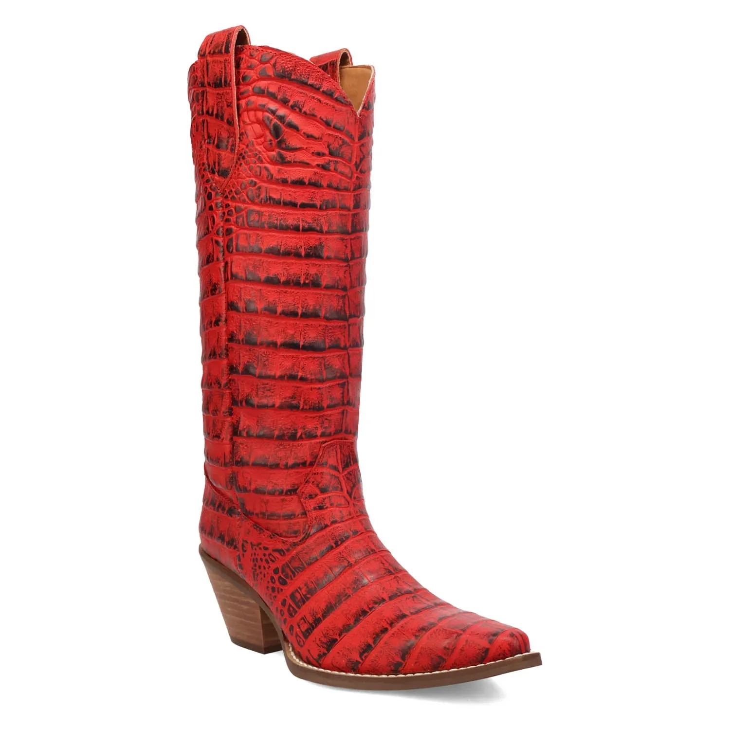 Dingo Womens Ozzie Red Leather Cowboy Boots