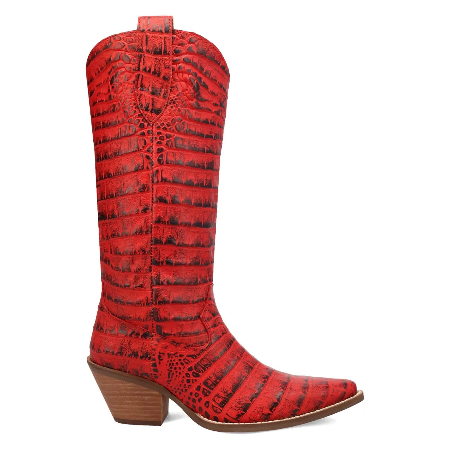 Dingo Womens Ozzie Red Leather Cowboy Boots