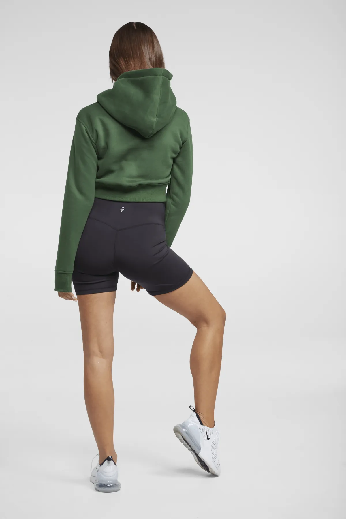 Dynamic Cropped Hoodie - Army Green