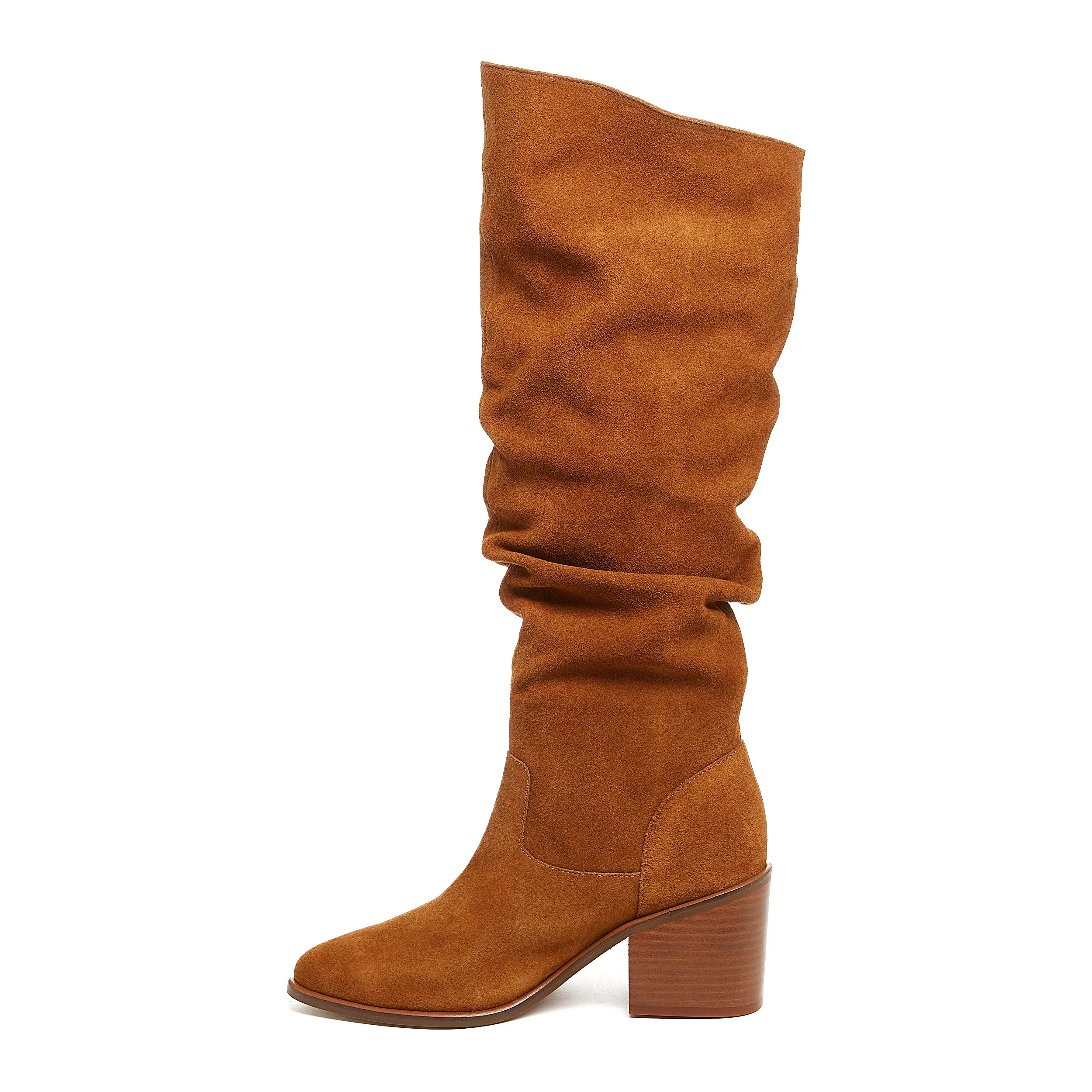 Easton Cognac Suede Slouchy Boots