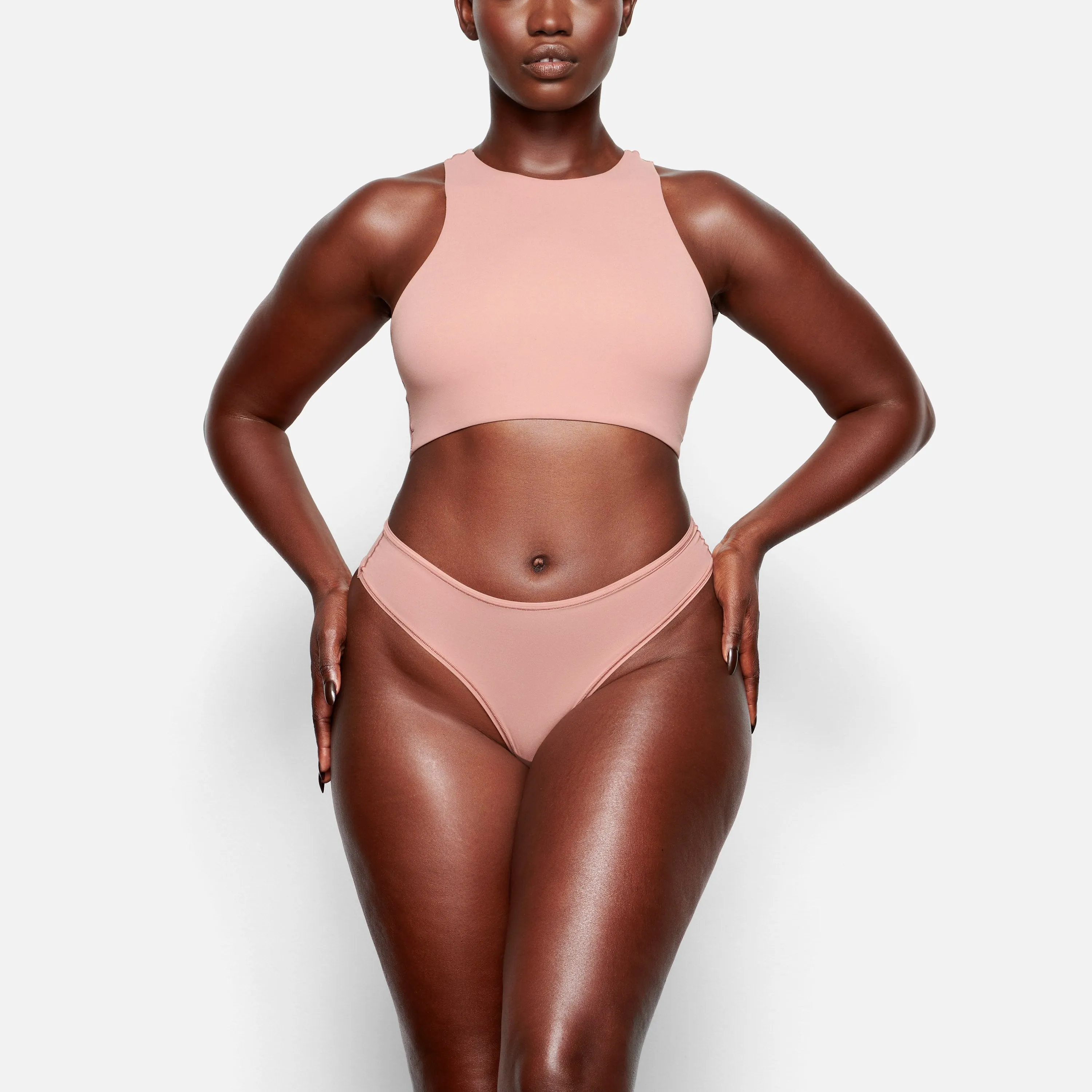 FITS EVERYBODY HIGH NECK BRA | ROSE CLAY