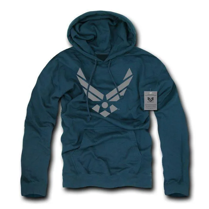 Fleece Pullover Hoodie Sweatshirt US Military Logo Air Force Army Marines