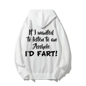 Funny Letter Graphic Pullover With Kangaroo Pocket Hoodies