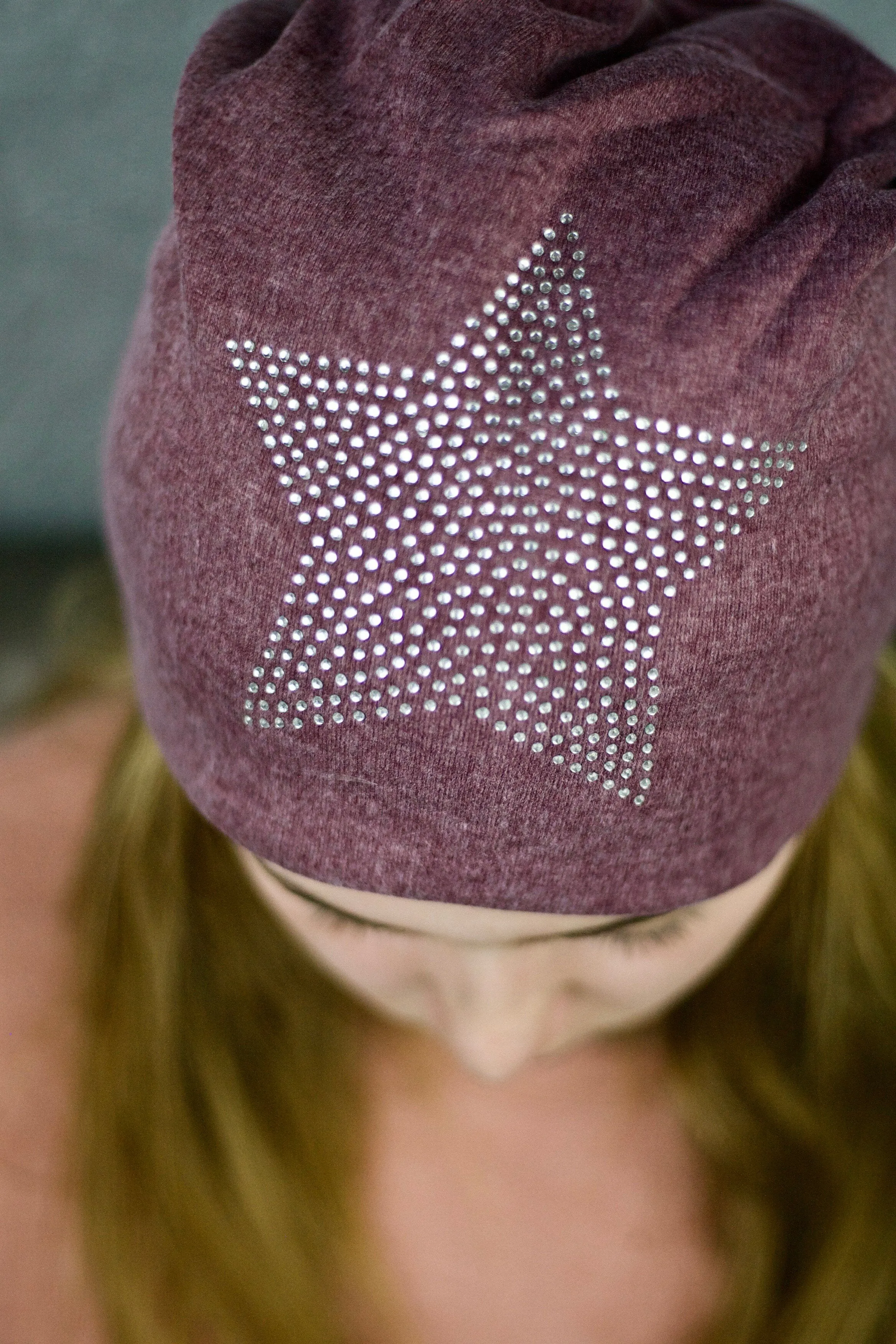 Glitz Star Jersey Beanie - Rose Pink