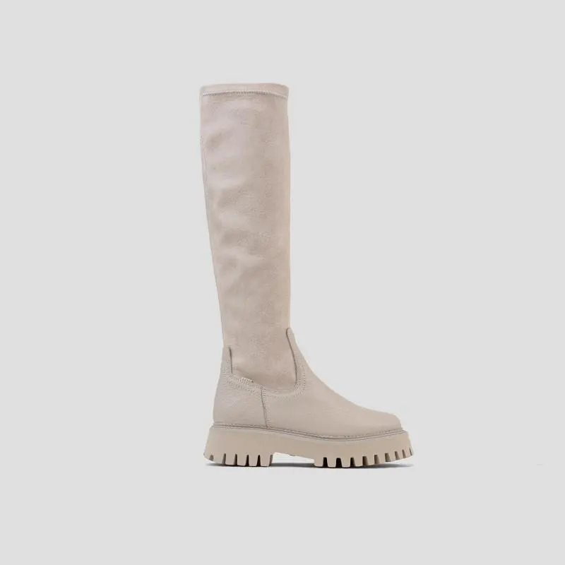 Groovy Stretch High Winter White Boots