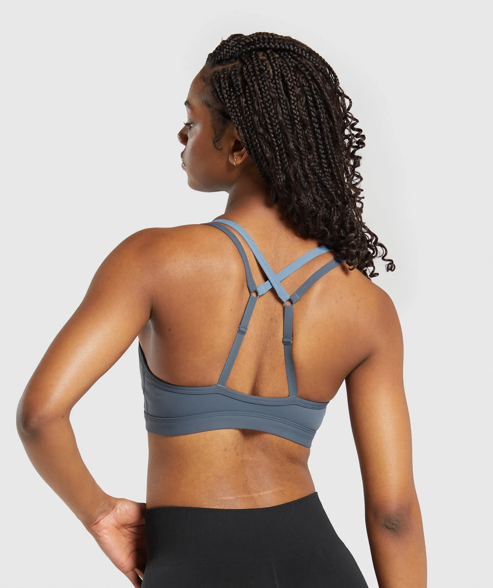 Gymshark Double Up Sports Bra - Titanium Blue/Faded Blue