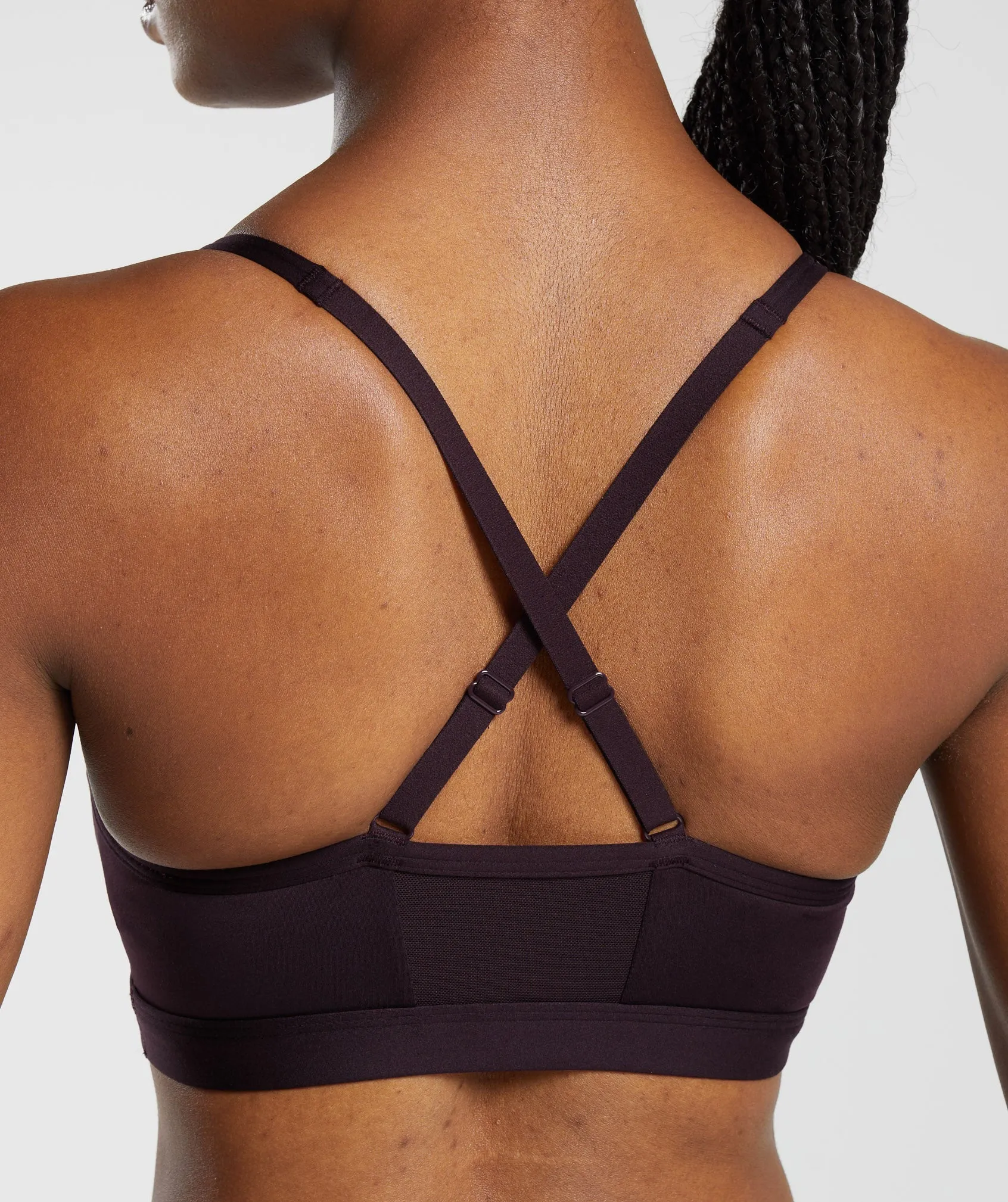 Gymshark Ruched Sports Bra - Plum Brown