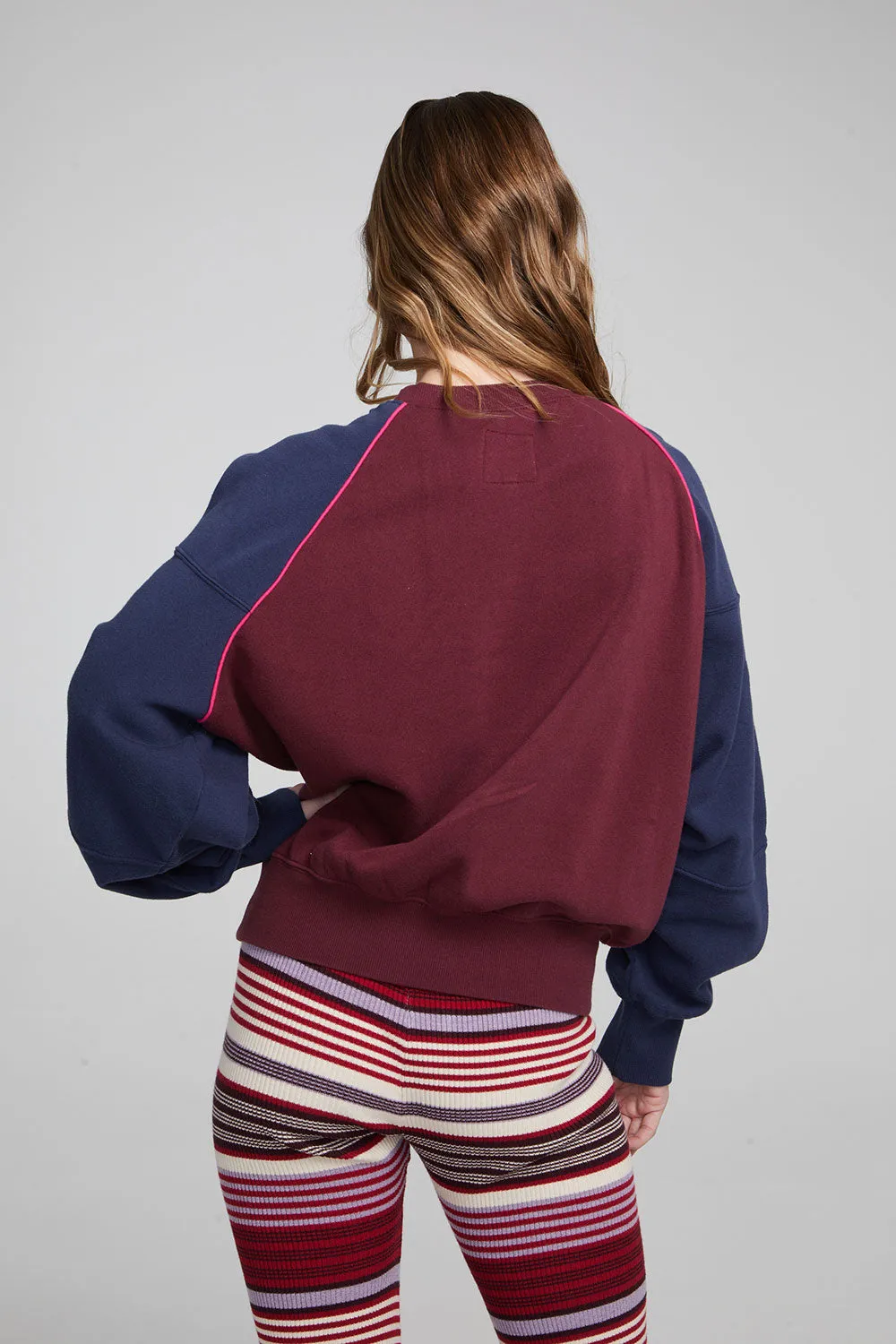 Harvard Wine Red and Mood Indigo Pullover