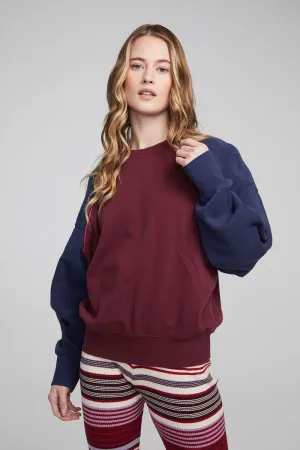 Harvard Wine Red and Mood Indigo Pullover