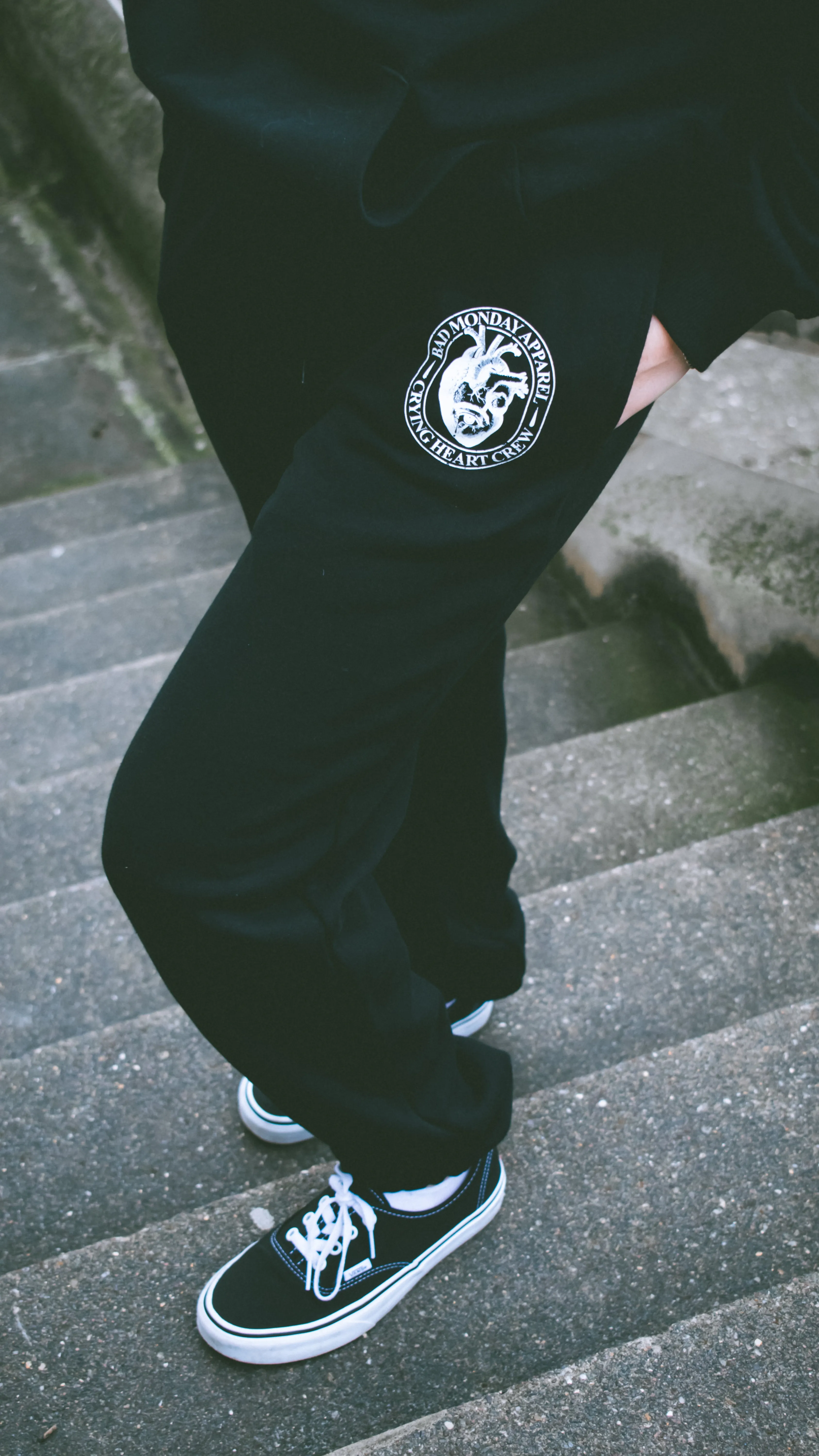 Heavy Weight Crying Heart Crew Joggers