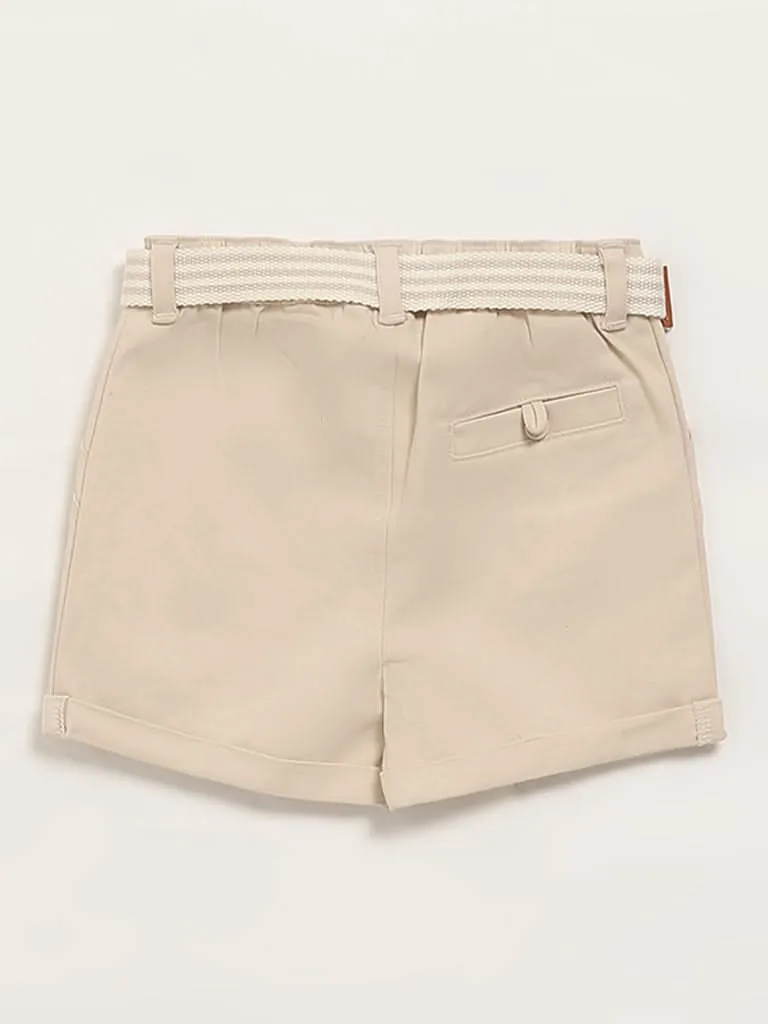 HOP Baby Beige Shorts with Belt