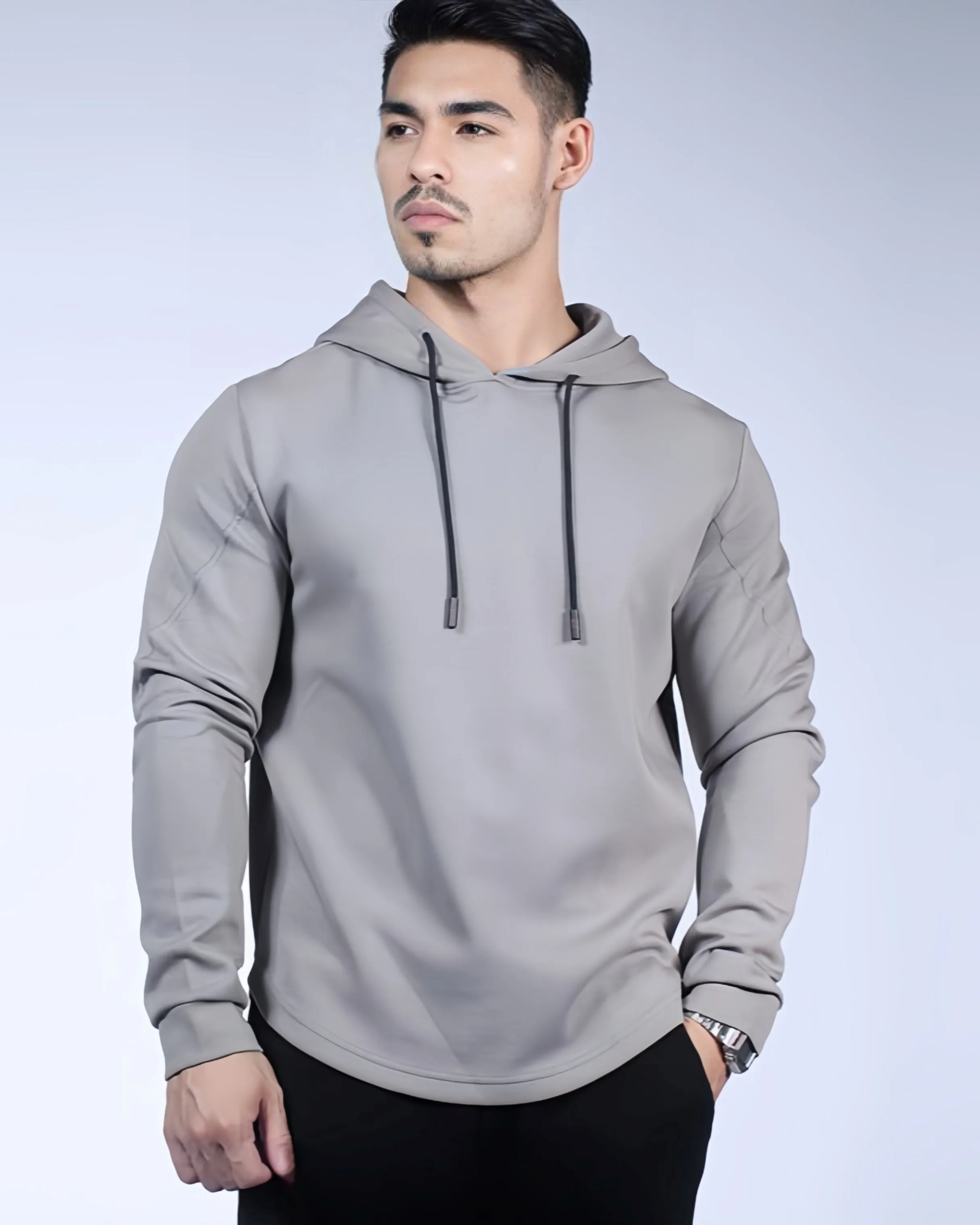 Kore Curve hem Hoodie Muscle fit Workout Heat Gear