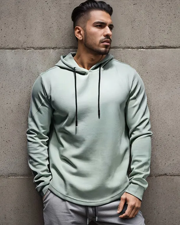 Kore Curve hem Hoodie Muscle fit Workout Heat Gear