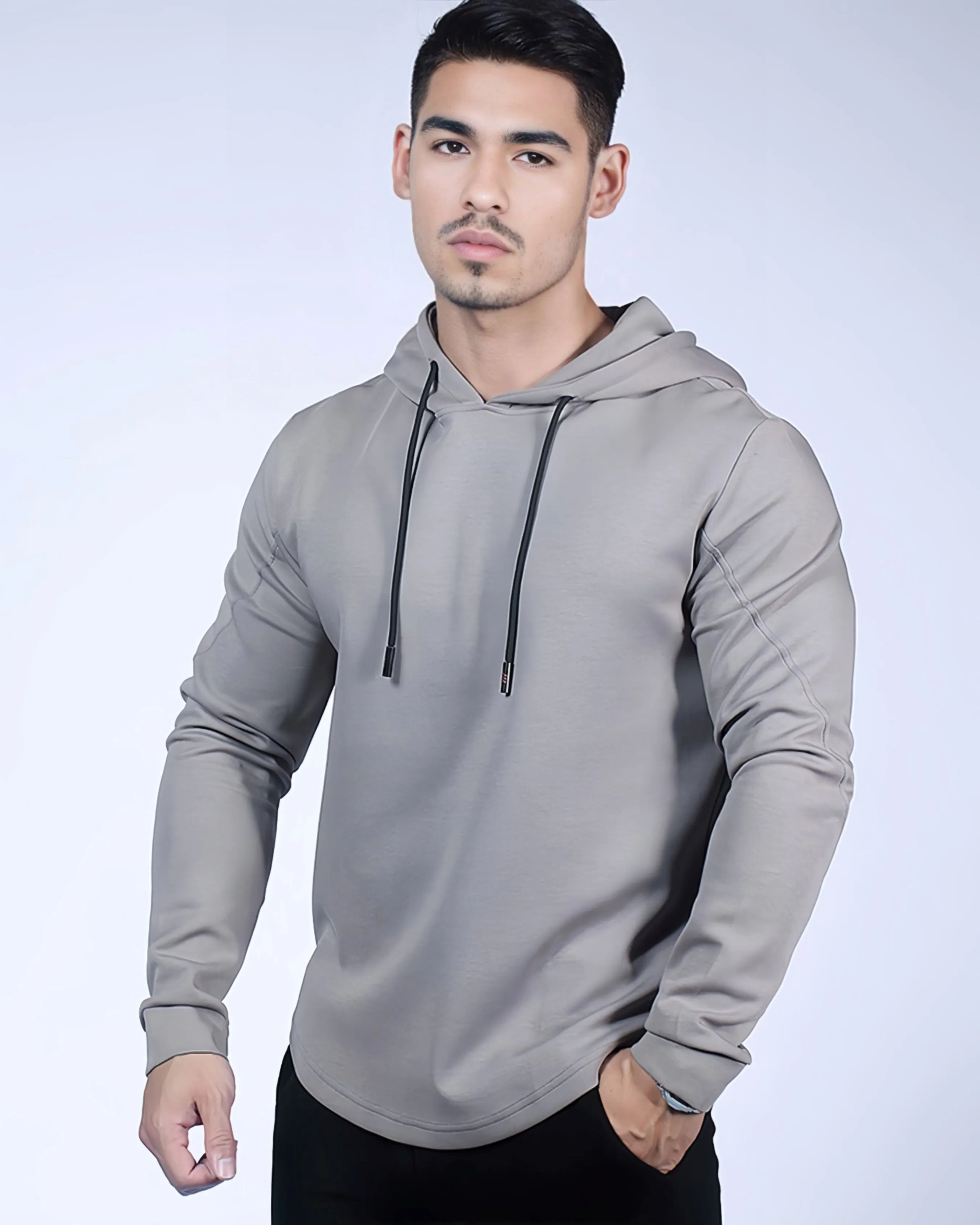 Kore Curve hem Hoodie Muscle fit Workout Heat Gear