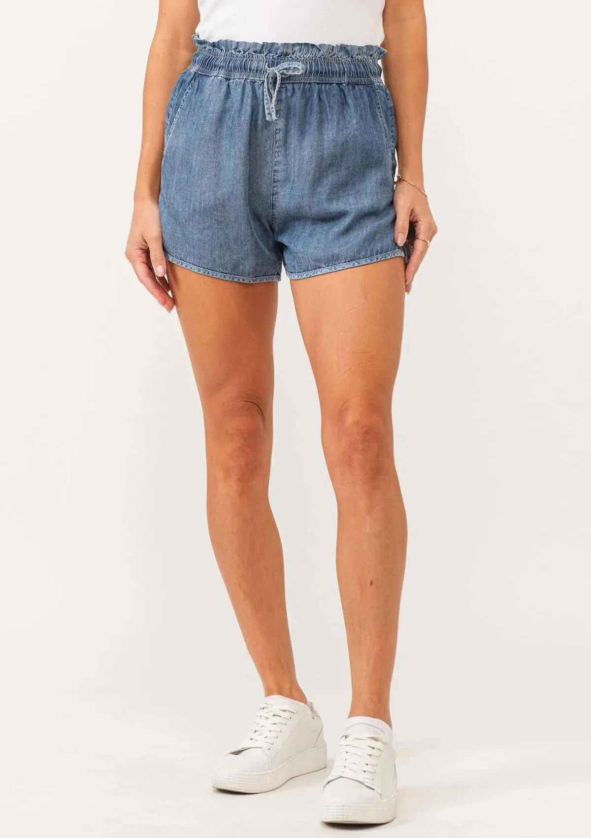 Krissy Super High-Rise Shorts - Medium Indigo