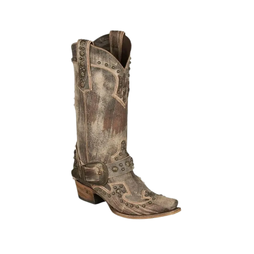 Lane Women Your Harness Studded Distressed Brown Boots