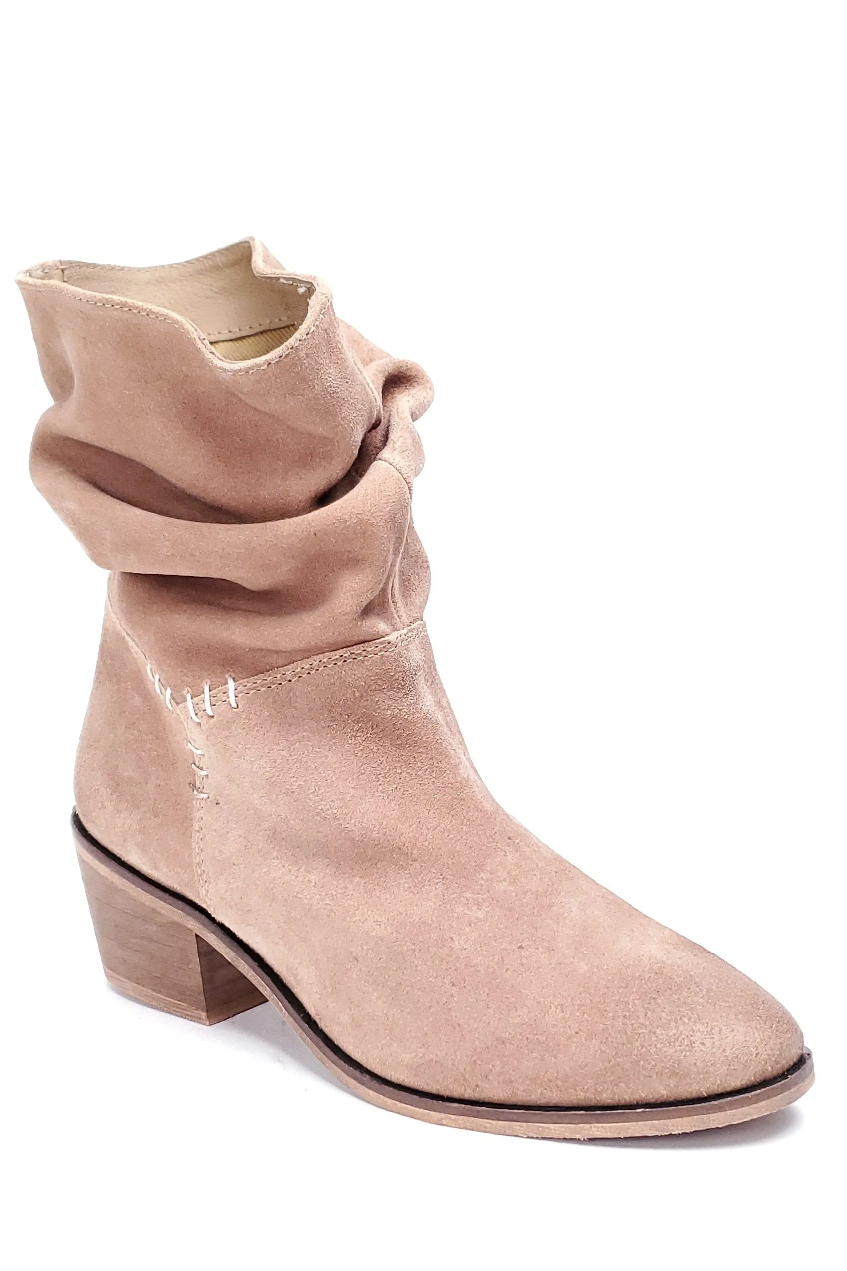 Maddy Misted Gold Suede Leather