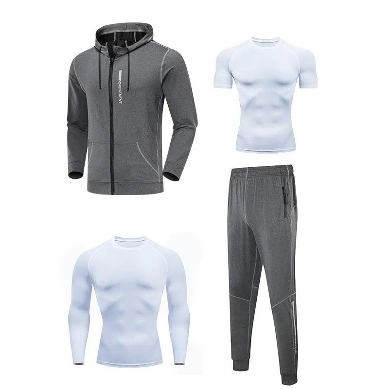 Men Leisure Sportswear Youngster Running Tracksuits Slim Sweatshirt Sweatpants Combination Set Outdoor Jogging Windproof Hoodies