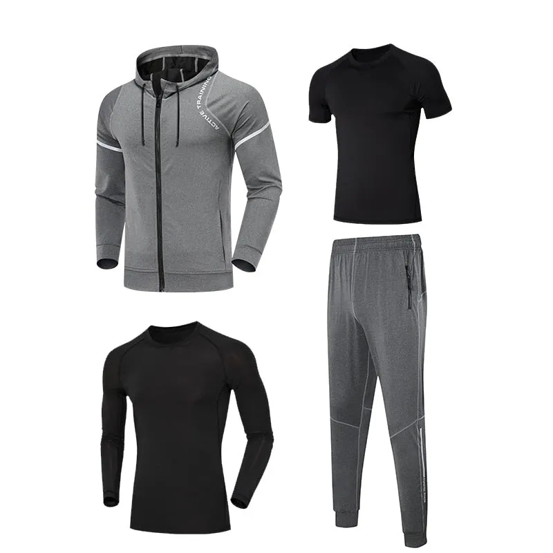 Men Leisure Sportswear Youngster Running Tracksuits Slim Sweatshirt Sweatpants Combination Set Outdoor Jogging Windproof Hoodies