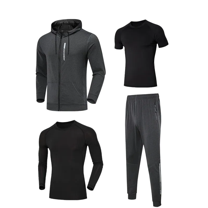 Men Leisure Sportswear Youngster Running Tracksuits Slim Sweatshirt Sweatpants Combination Set Outdoor Jogging Windproof Hoodies