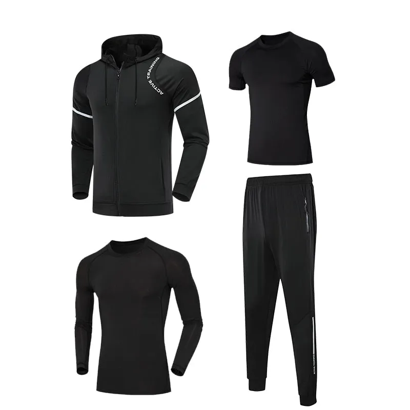 Men Leisure Sportswear Youngster Running Tracksuits Slim Sweatshirt Sweatpants Combination Set Outdoor Jogging Windproof Hoodies