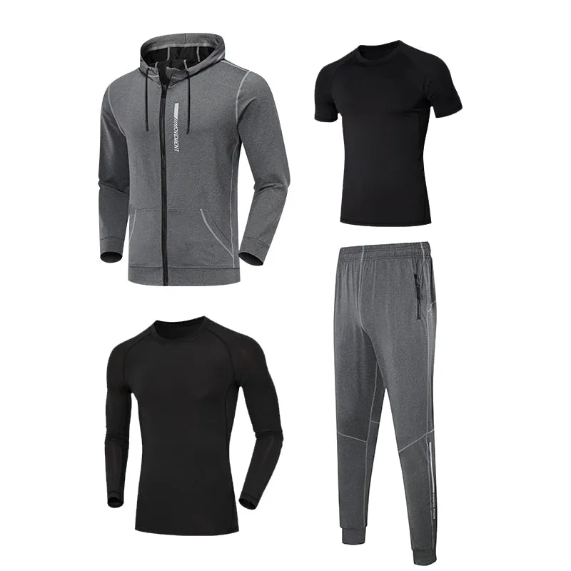 Men Leisure Sportswear Youngster Running Tracksuits Slim Sweatshirt Sweatpants Combination Set Outdoor Jogging Windproof Hoodies