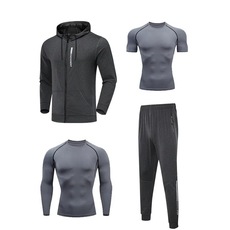 Men Leisure Sportswear Youngster Running Tracksuits Slim Sweatshirt Sweatpants Combination Set Outdoor Jogging Windproof Hoodies