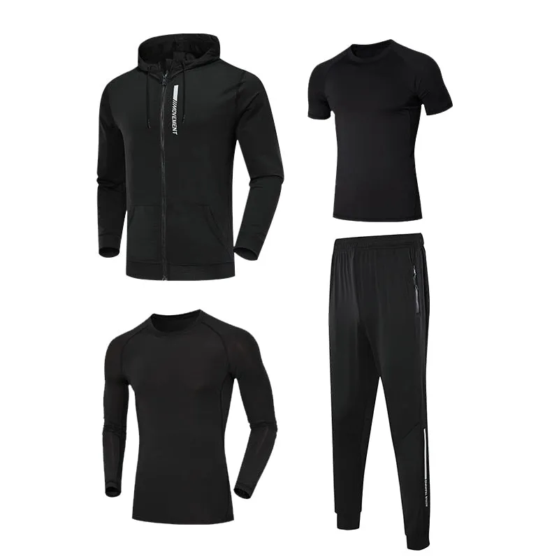 Men Leisure Sportswear Youngster Running Tracksuits Slim Sweatshirt Sweatpants Combination Set Outdoor Jogging Windproof Hoodies