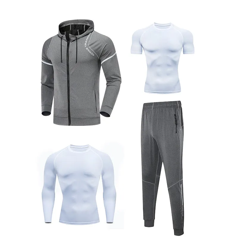 Men Leisure Sportswear Youngster Running Tracksuits Slim Sweatshirt Sweatpants Combination Set Outdoor Jogging Windproof Hoodies