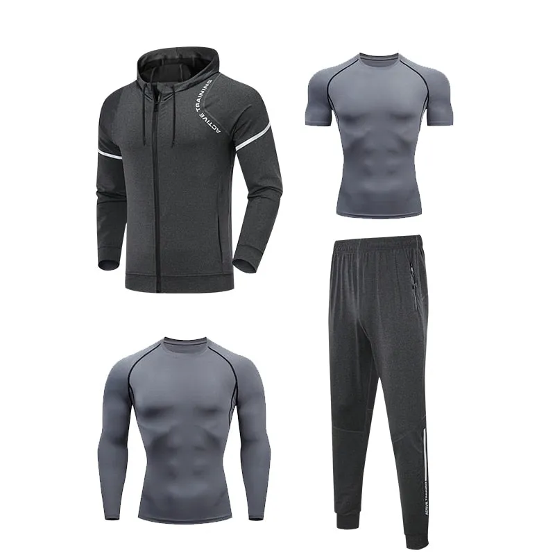 Men Leisure Sportswear Youngster Running Tracksuits Slim Sweatshirt Sweatpants Combination Set Outdoor Jogging Windproof Hoodies