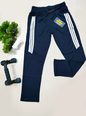 Men Striped Dark Blue Sports Track Pants (Pack of 1)