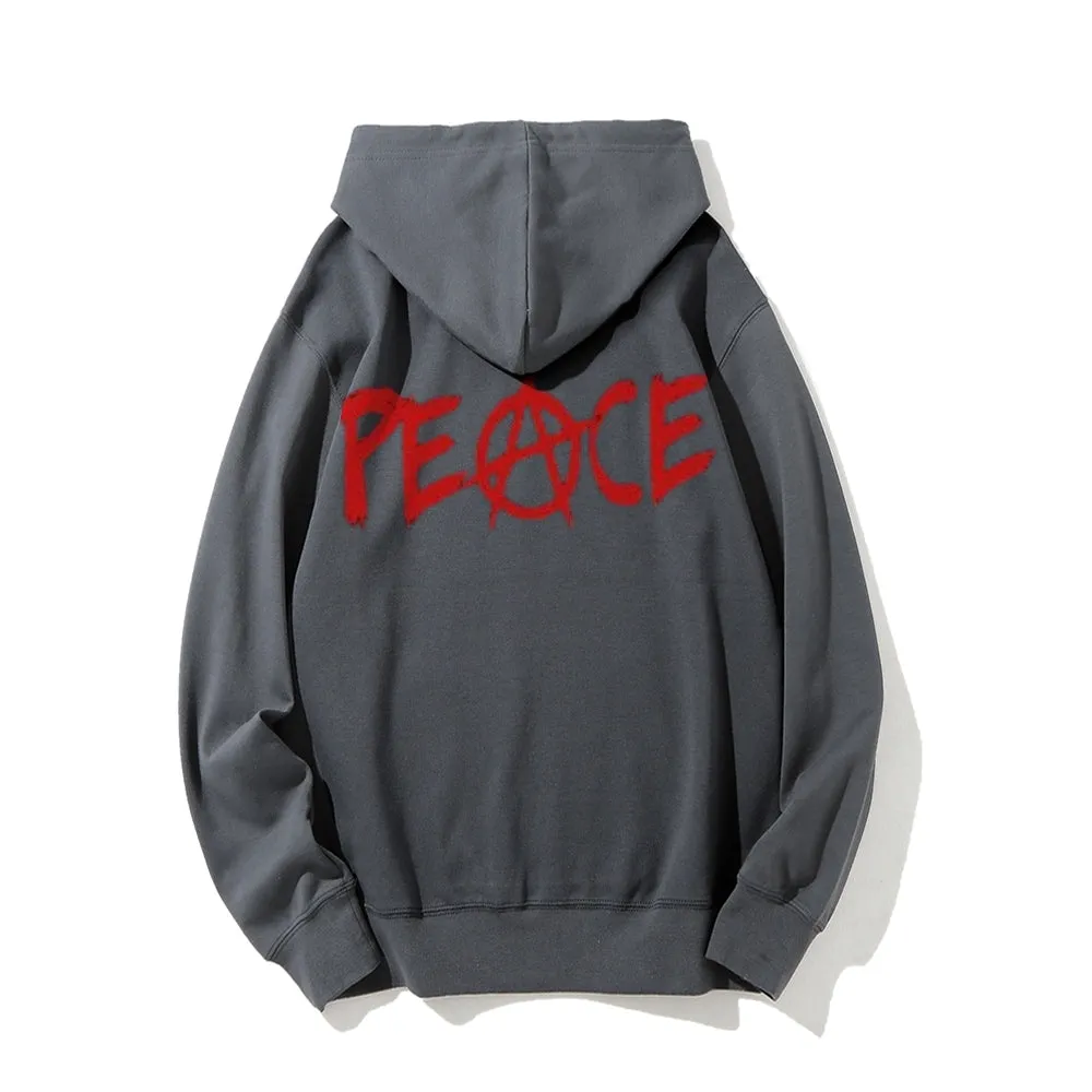 Mens Anarchy Peace Graphic Hoodies