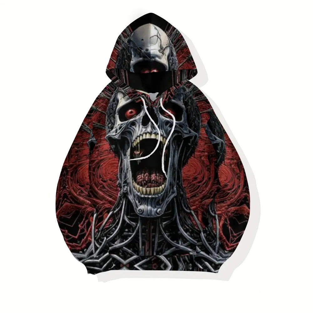 Mens Halloween Skull with Red Eye 3D Print Hoodies