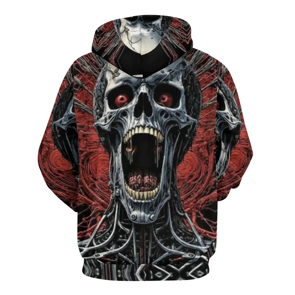 Mens Halloween Skull with Red Eye 3D Print Hoodies