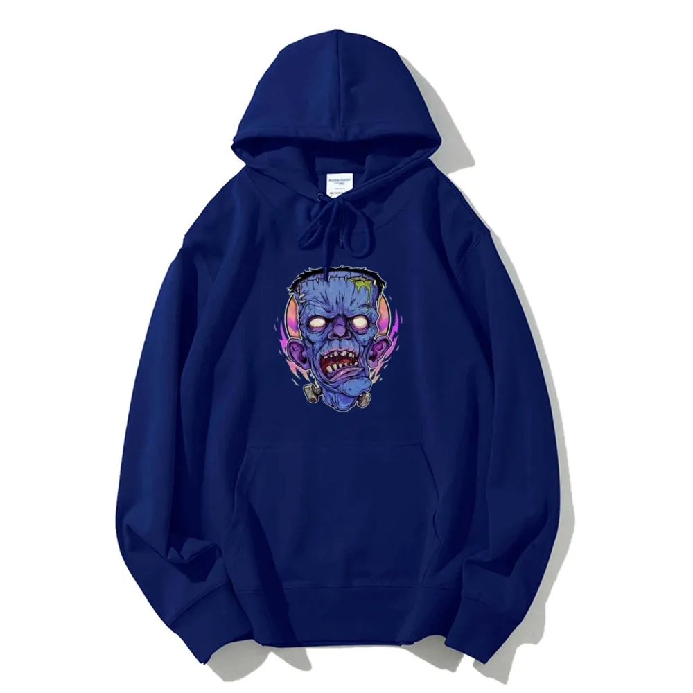 Mens Halloween Zombie Heads Graphic Hoodies