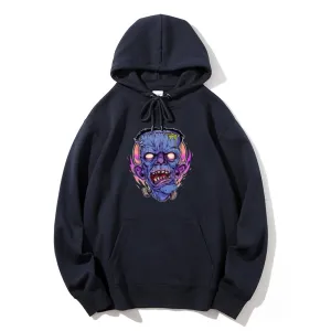 Mens Halloween Zombie Heads Graphic Hoodies