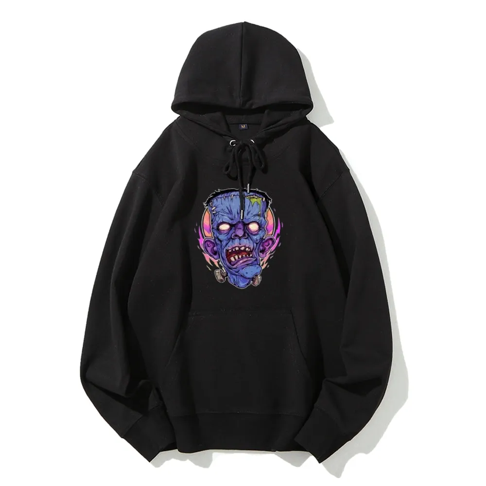 Mens Halloween Zombie Heads Graphic Hoodies