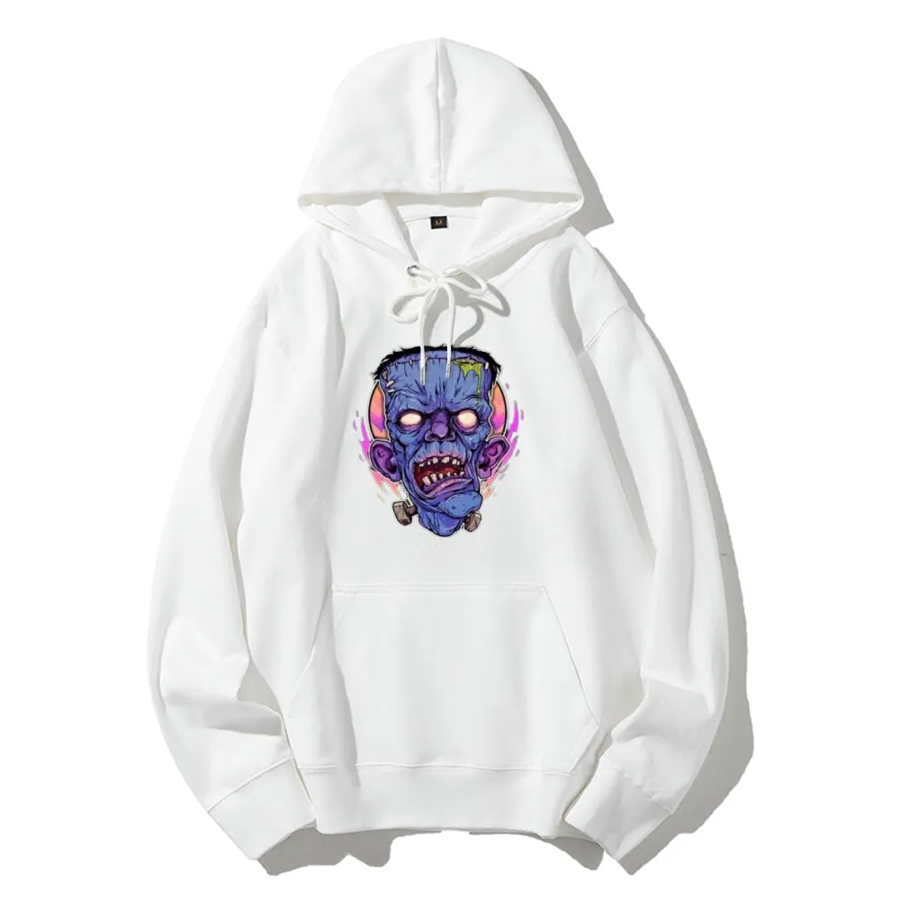 Mens Halloween Zombie Heads Graphic Hoodies